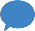 Communications icon showing blue speech bubble
